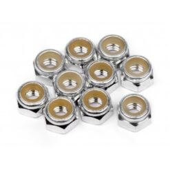 HPI Aluminum Lock Nut M4 (Silver/10Pcs) [HPIZ866]