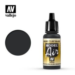 VALLEJO Model Air (057) Black (17ml.) (FS37038-RAL9004-RLM22-ANA604-BS642) [VAL71057]