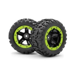 BLACKZON Slyder Mt Wheels/Tires Assembled (Black/Green) [AV540038]